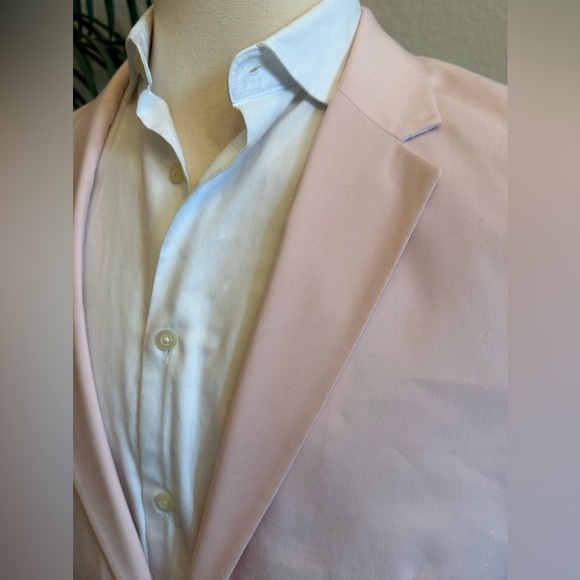 ASOS BLAZER SIZE 44 LIGHT PASTEL PINK SPORT COAT POLY BLEND CASUAL JACKET - Picture 2 of 10